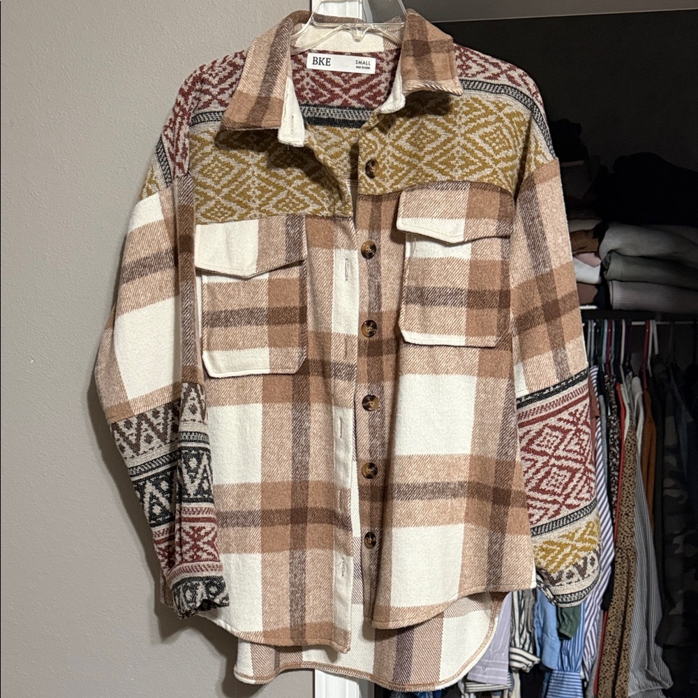 BKE plaid flannel shacket